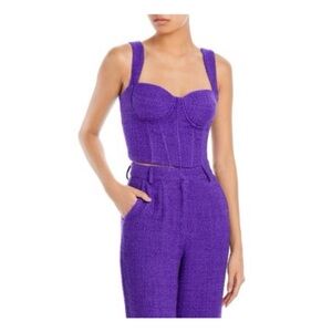 Aqua Purple Tweed Bustier Top